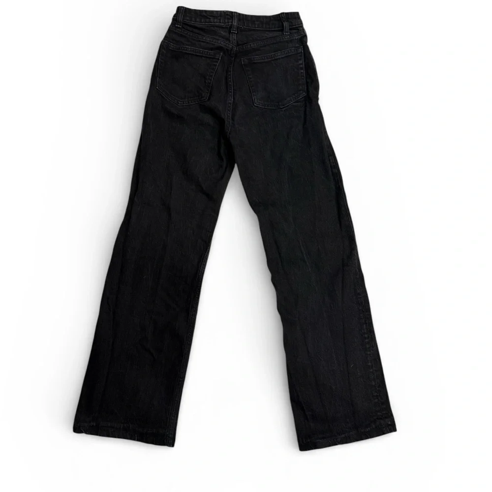 Reformation Women’s Wilder stretch high-rise wide-leg jeans Black Size 26 - Picture 3 of 11